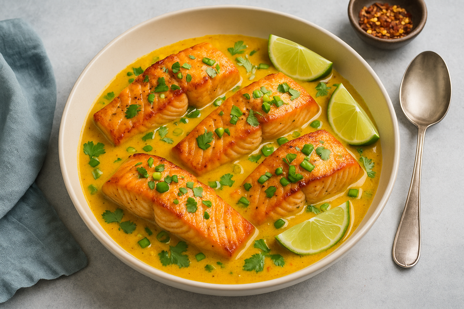 Caribbean Coconut Curry Salmon