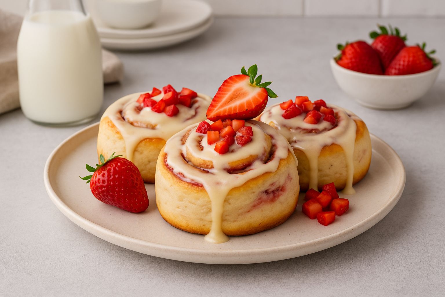 Strawberry Cheesecake Cinnabon Rolls